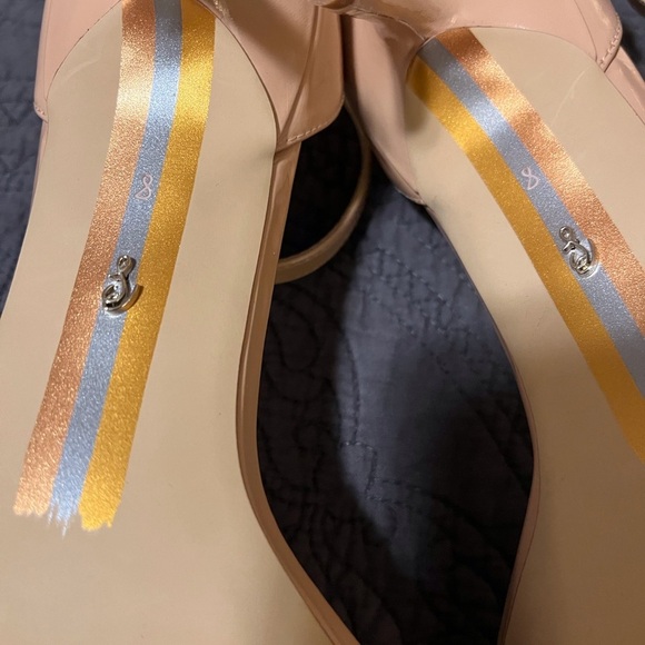 Sam Edelman Strappy Heels Peonie Patent Leather Square Toe Size 8 - Picture 10 of 11